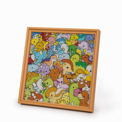 Dinosauritos - Puzzle de madera para colorear