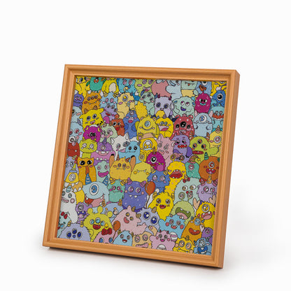 Monstruito - Puzzle de madera para colorear