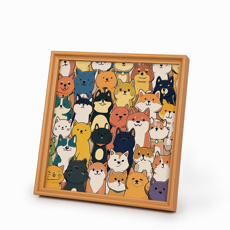 Shiba Inu - Puzzle de madera para colorear