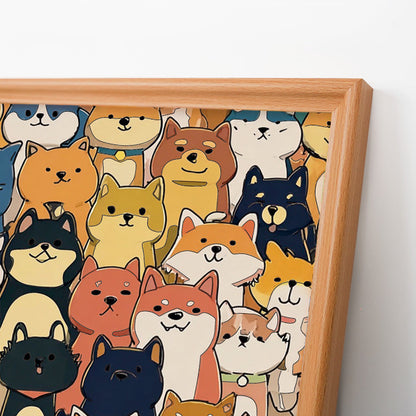 Shiba Inu - Puzzle de madera para colorear