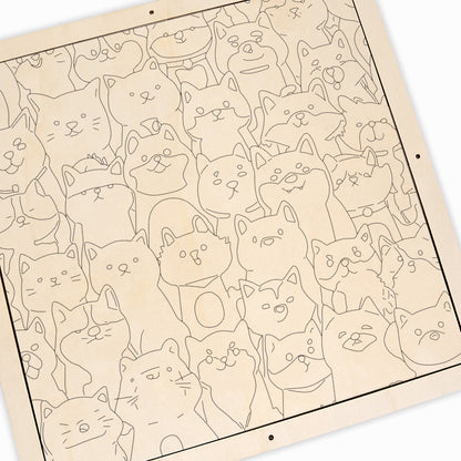 Shiba Inu - Puzzle de madera para colorear