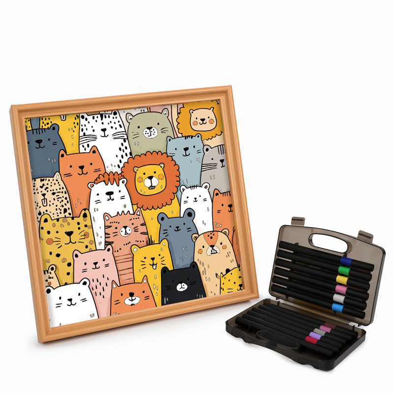 Paraíso Animal - Puzzle de madera para colorear