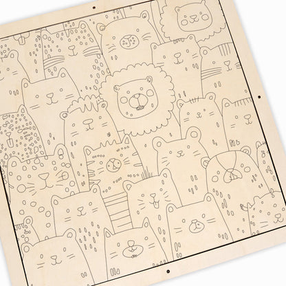 Paraíso Animal - Puzzle de madera para colorear