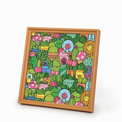 Paraíso Botánico - Puzzle de madera para colorear