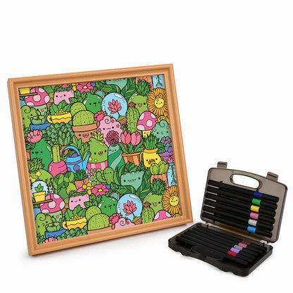 Paraíso Botánico - Puzzle de madera para colorear