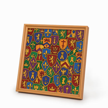 Colección de insignias - Puzzle de madera para colorear