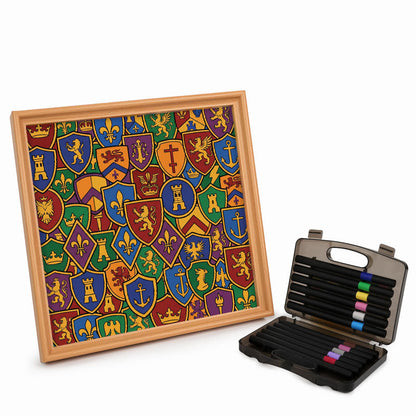 Colección de insignias - Puzzle de madera para colorear