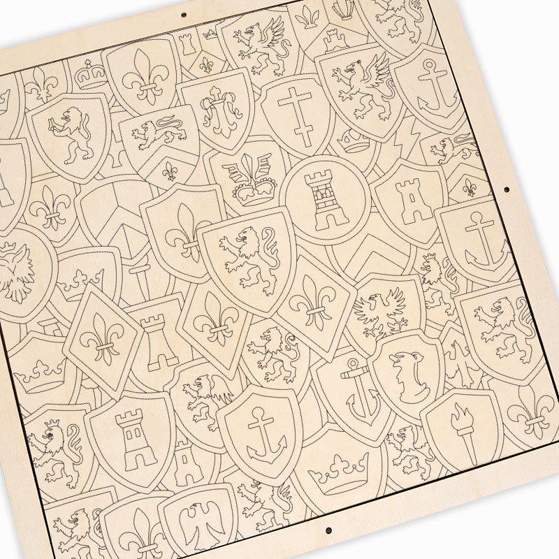 Colección de insignias - Puzzle de madera para colorear