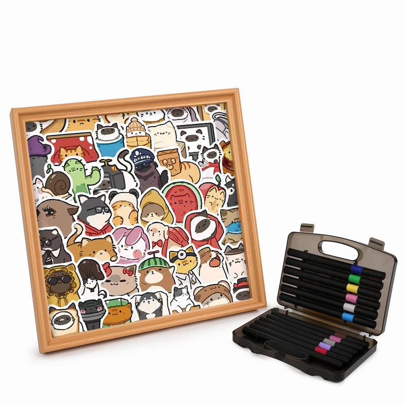 Mascotas Felices - Puzzle de madera para colorear