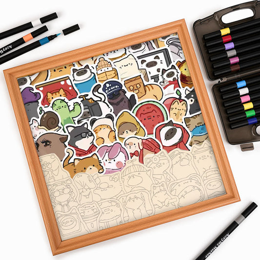 Mascotas Felices - Puzzle de madera para colorear