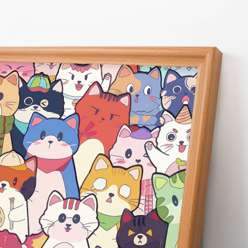 Gatos caprichosos - Puzzle de madera para colorear
