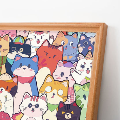 Gatos caprichosos - Puzzle de madera para colorear