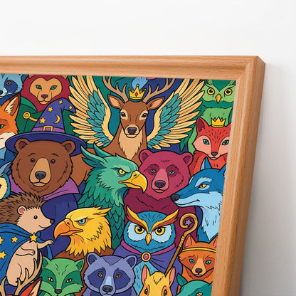 Amigos del Bosque Encantado - Puzzle de madera para colorear