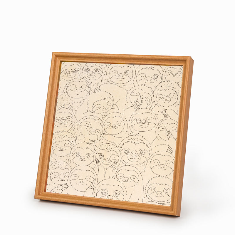 Perezosos perezosos - Puzzle de madera para colorear