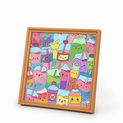 Jugos lindos - Puzzle de madera para colorear