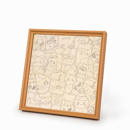 Jugos lindos - Puzzle de madera para colorear