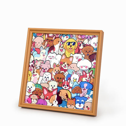 Fiesta de mascotas - Puzzle de madera para colorear