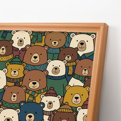 Osos de bufanda - Puzzle de madera para colorear