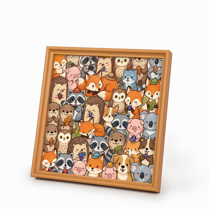 Animalitos lindos - Puzzle de madera para colorear