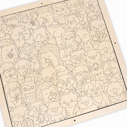 Animalitos lindos - Puzzle de madera para colorear
