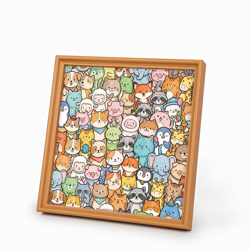 Animales caprichosos - Puzzle de madera para colorear