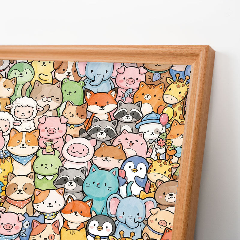 Animales caprichosos - Puzzle de madera para colorear