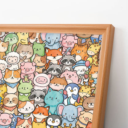 Animales caprichosos - Puzzle de madera para colorear