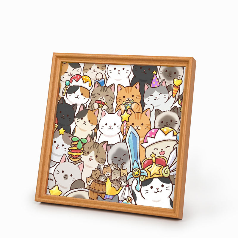 Gatitos mágicos - Puzzle de madera para colorear