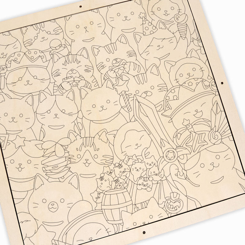 Gatitos mágicos - Puzzle de madera para colorear