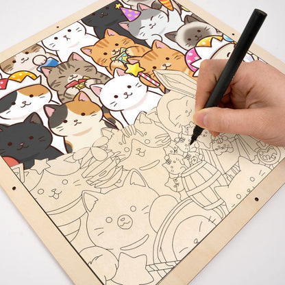 Gatitos mágicos - Puzzle de madera para colorear