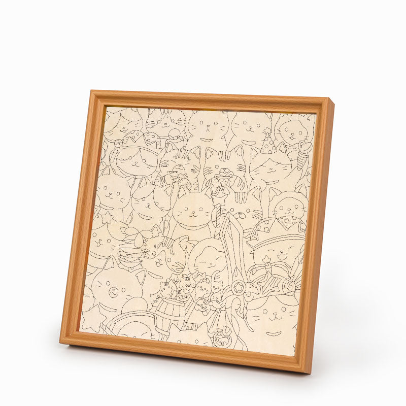 Gatitos mágicos - Puzzle de madera para colorear