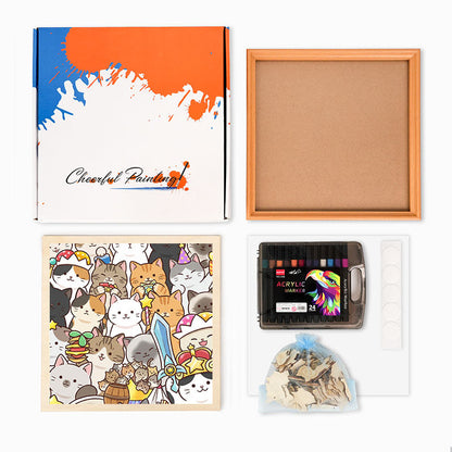 Gatitos mágicos - Puzzle de madera para colorear