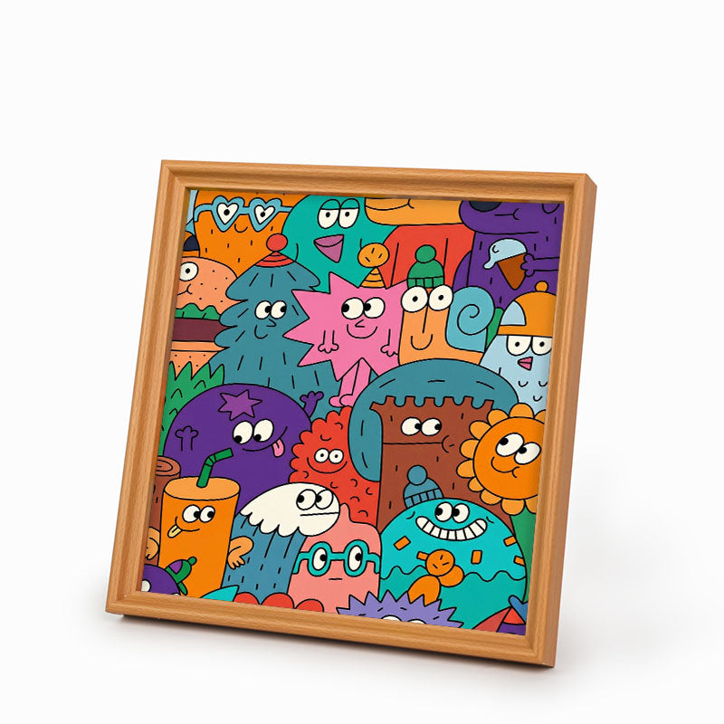 Caras de las cosas - Puzzle de madera para colorear