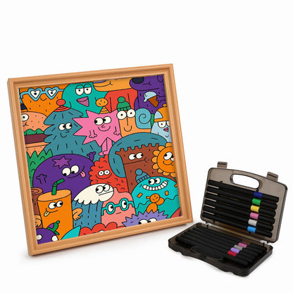 Caras de las cosas - Puzzle de madera para colorear