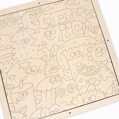 Caras de las cosas - Puzzle de madera para colorear