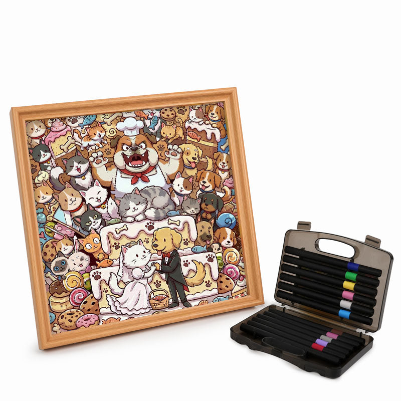 Una boda perfecta - Puzzle de madera para colorear