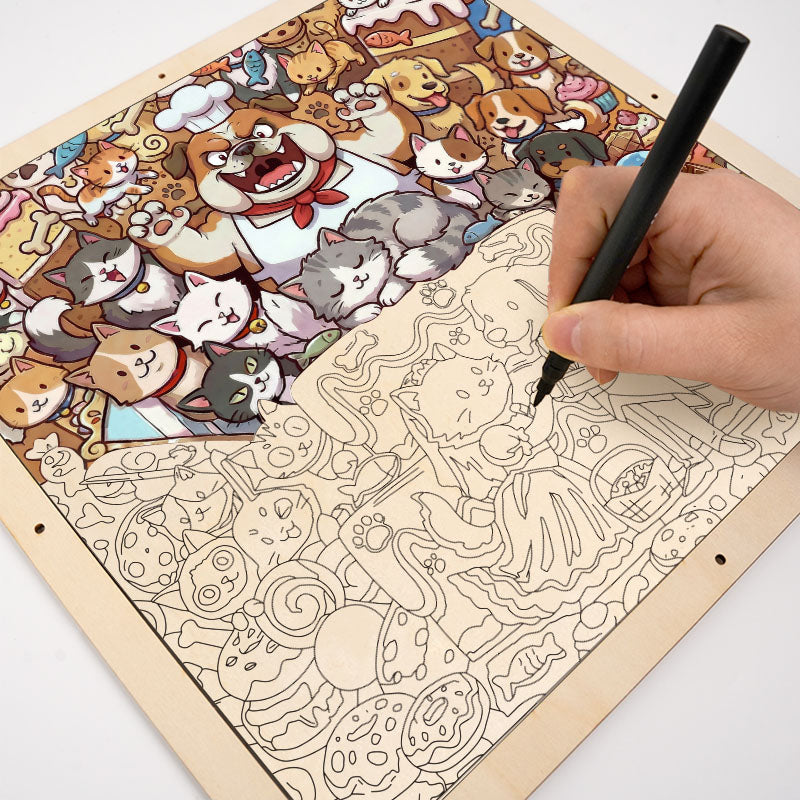Una boda perfecta - Puzzle de madera para colorear