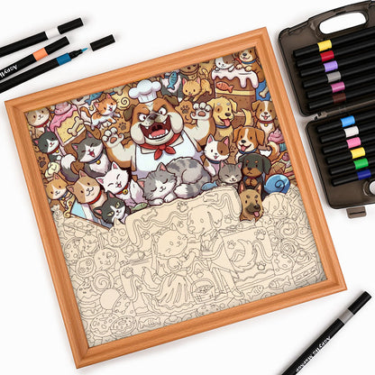 Una boda perfecta - Puzzle de madera para colorear