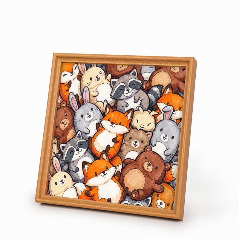 Amigos del bosque - Puzzle de madera para colorear