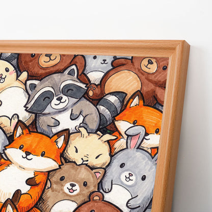 Amigos del bosque - Puzzle de madera para colorear