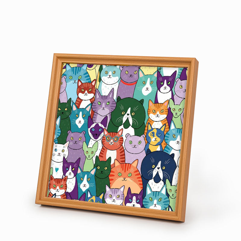 Gatos extraños - Puzzle de madera para colorear