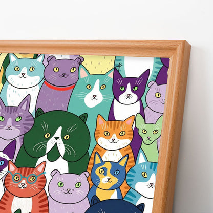 Gatos extraños - Puzzle de madera para colorear