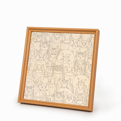 Gatos extraños - Puzzle de madera para colorear