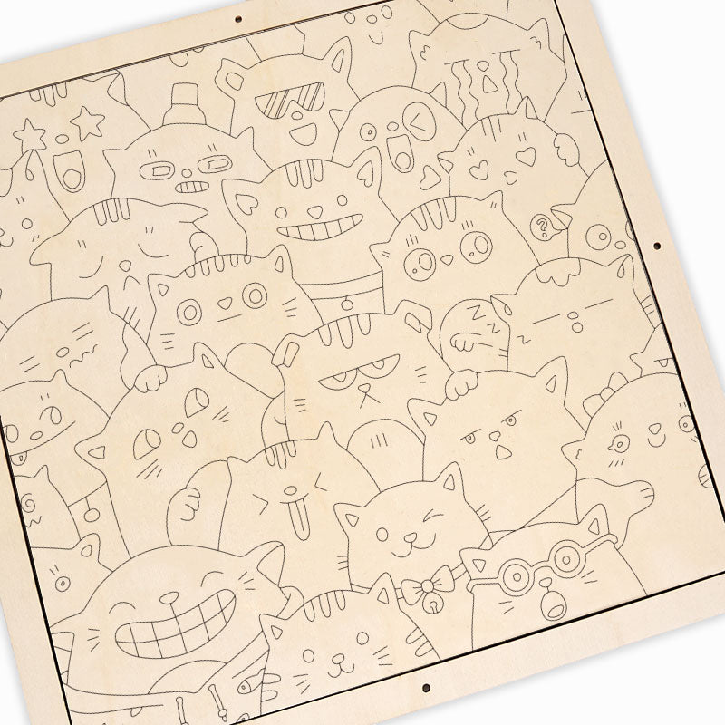 Raro pero lindo - Puzzle de madera para colorear