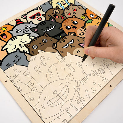 Raro pero lindo - Puzzle de madera para colorear