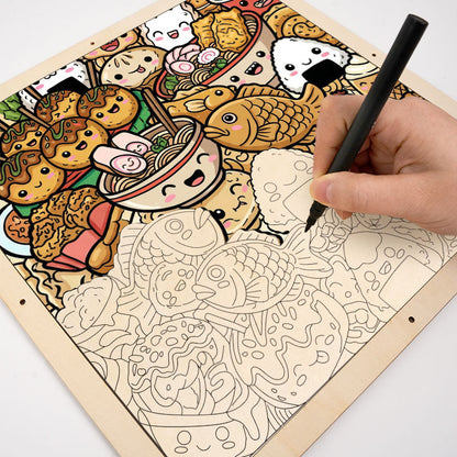 Happy Bites - Puzzle de madera para colorear