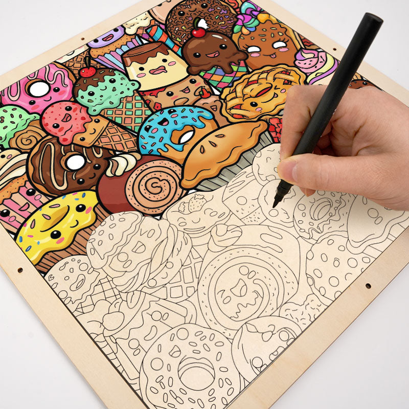 Snack Squad - Puzzle de madera para colorear