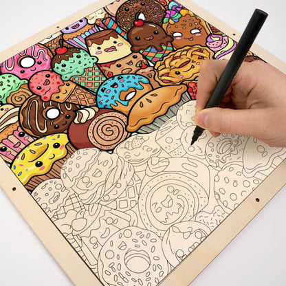 Snack Squad - Puzzle de madera para colorear