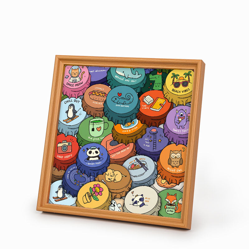 Tapas de colores - Puzzle de madera para colorear