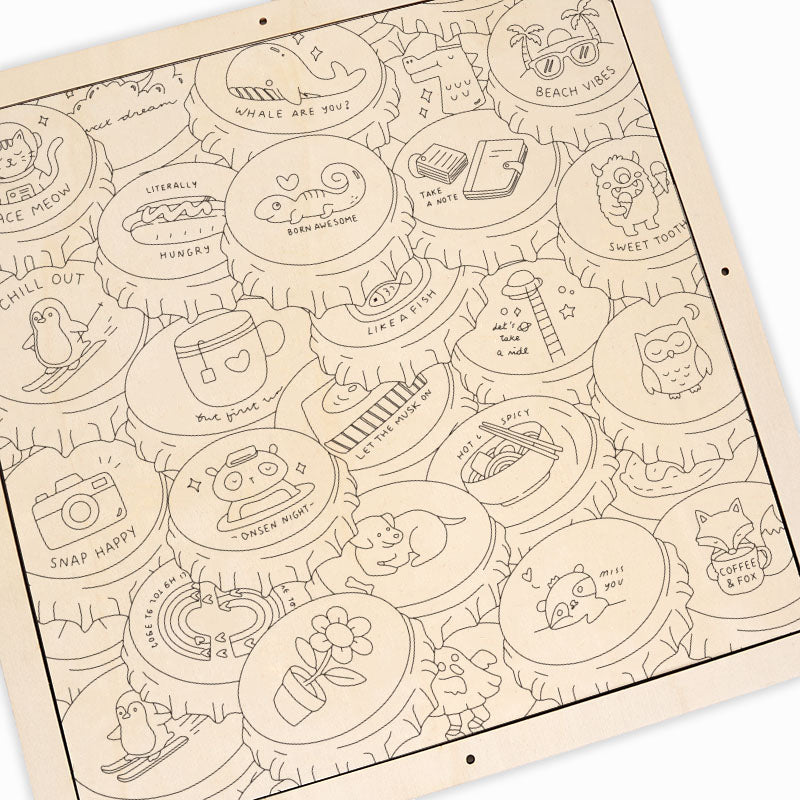 Tapas de colores - Puzzle de madera para colorear